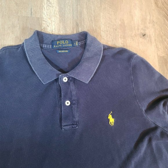 Polo Ralph Lauren Womens The Mesh Mini Dress Navy Blue Large Short Sleeve Cotton - Picture 5 of 6